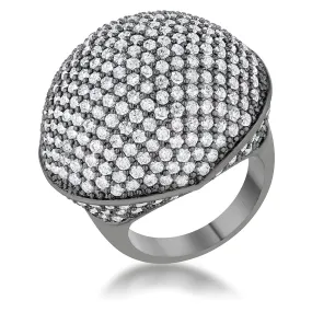 WildKlass 4.75ct CZ Hematite Dome Cocktail Ring