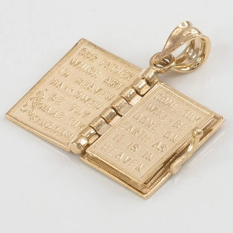 WWJD Openable Holy Bible Book Pendant Necklace